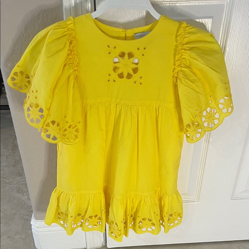 Stella McCartney Yellow Eyelet Kids dress